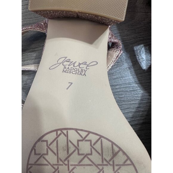 Jewel Badgley Mischka Autumn Block Heel Sandal - Rose Gold 7 - Picture 8 of 11